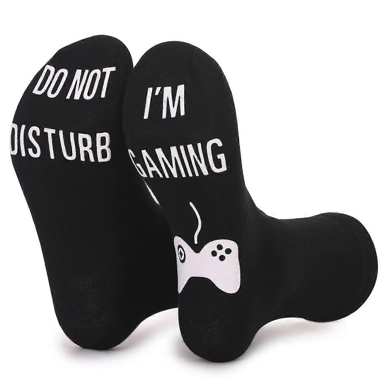 IM GAMING DO NOT Anti-Slip Mid-Calf Socks, Breathable Performance Socks for Gamers, Comfortable Fit, Men’s Size Options