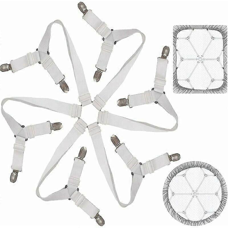 Adjustable Elastic Fitted Sheet Holder Triangle Grip Chrome Clips