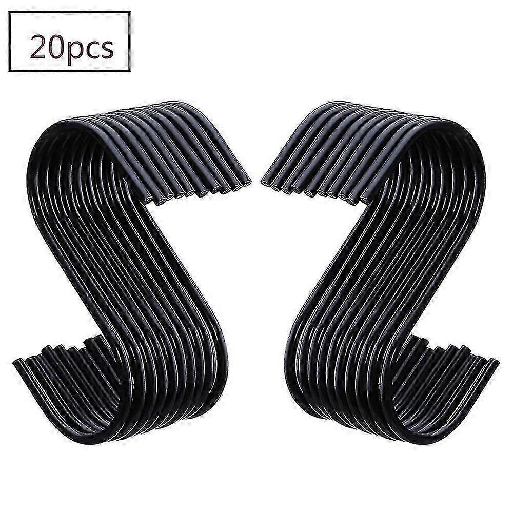 20 Pack Black S Hooks S Hanging Hooks S Shaped Hooks S Hanger Hooks