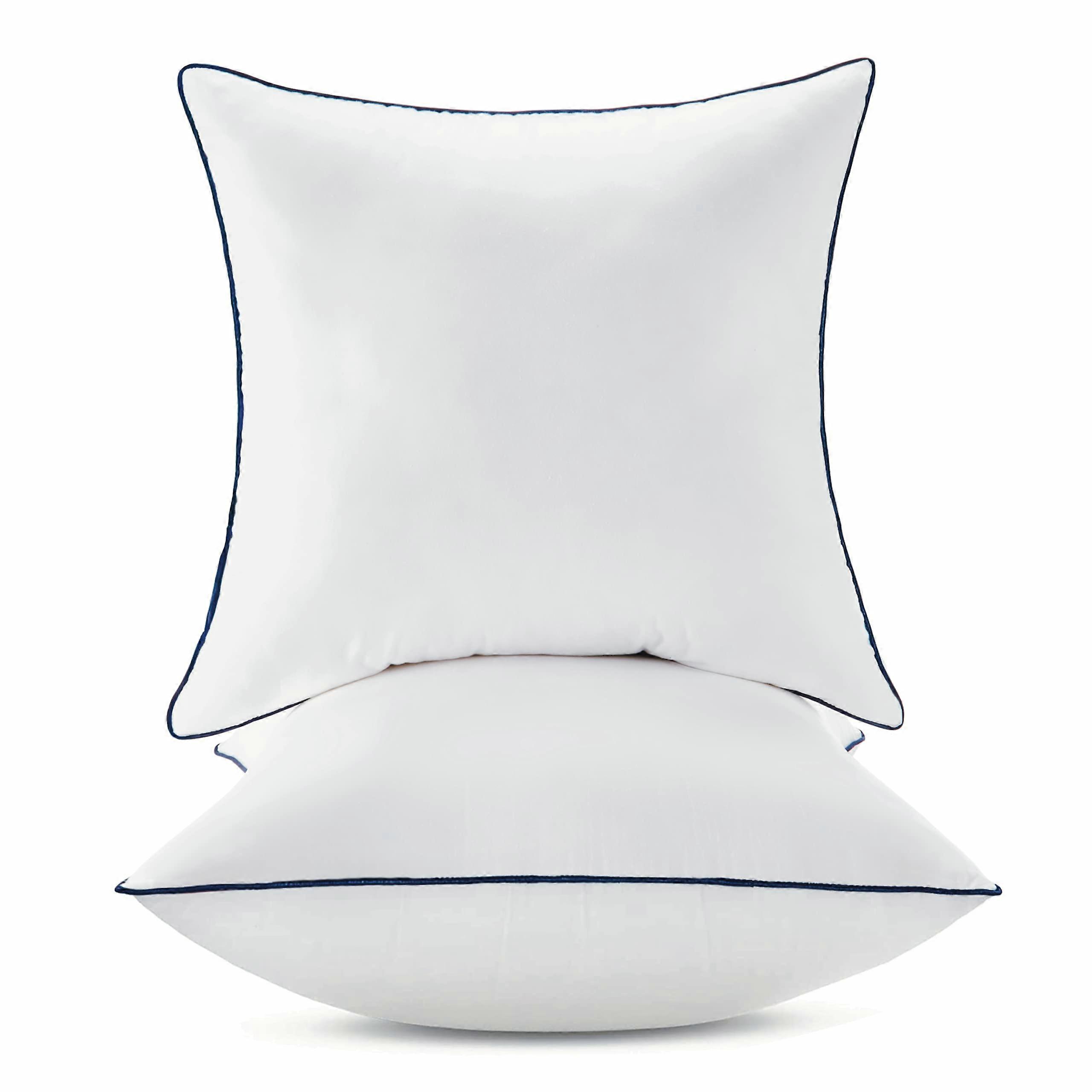 18 x 18 Pillow Inserts Set of 2, Cotton Cover Couch, Bed, Throw, Decorative Square Pillows for Sofa Chair
