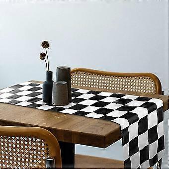 2 stykker skakbræt racing tema? Flag Sort og hvid Polyester Duge ...