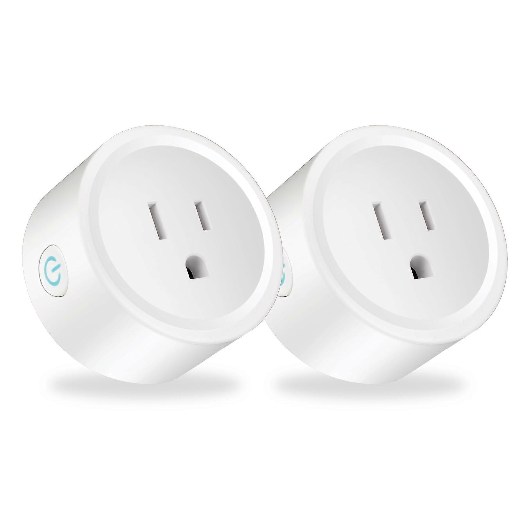 Two-Piece WiFi Smart Socket Set with Voice Control, Energy Monitoring, and App Compatibility for Home Automation