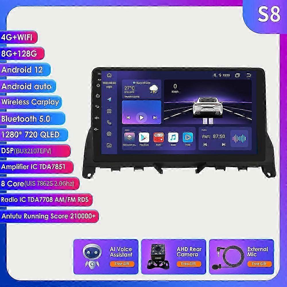 S5 Car Android Stereo Multimedia Player for Mercedes Benz C Class 3 W204 S204 2007 2008 2009 2010 Carpaly GPS Auto Audio Video