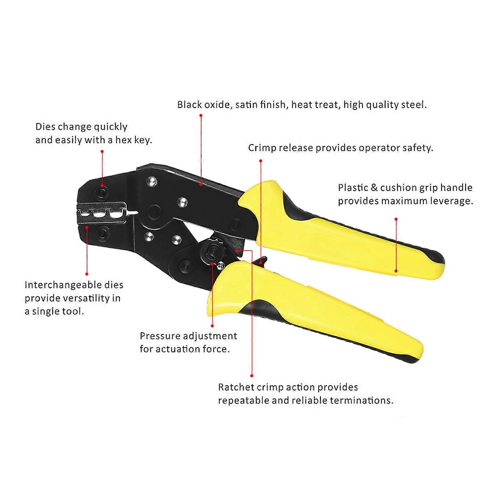 Meterk Professional 4 In 1 Wire Crimpers Engineering Ratcheting Terminal Crimping Pliers Bootlace Ferrule Crimper Tool Cord End Terminals