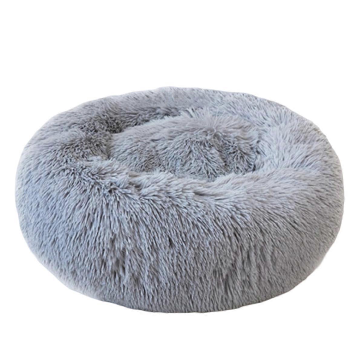 Warm Fluffy Plush Comfort Zone, Calming Pet Bed With Deep Gap For Digging, Stain-Resistant Non-Fading Design (60Cm Diameter)