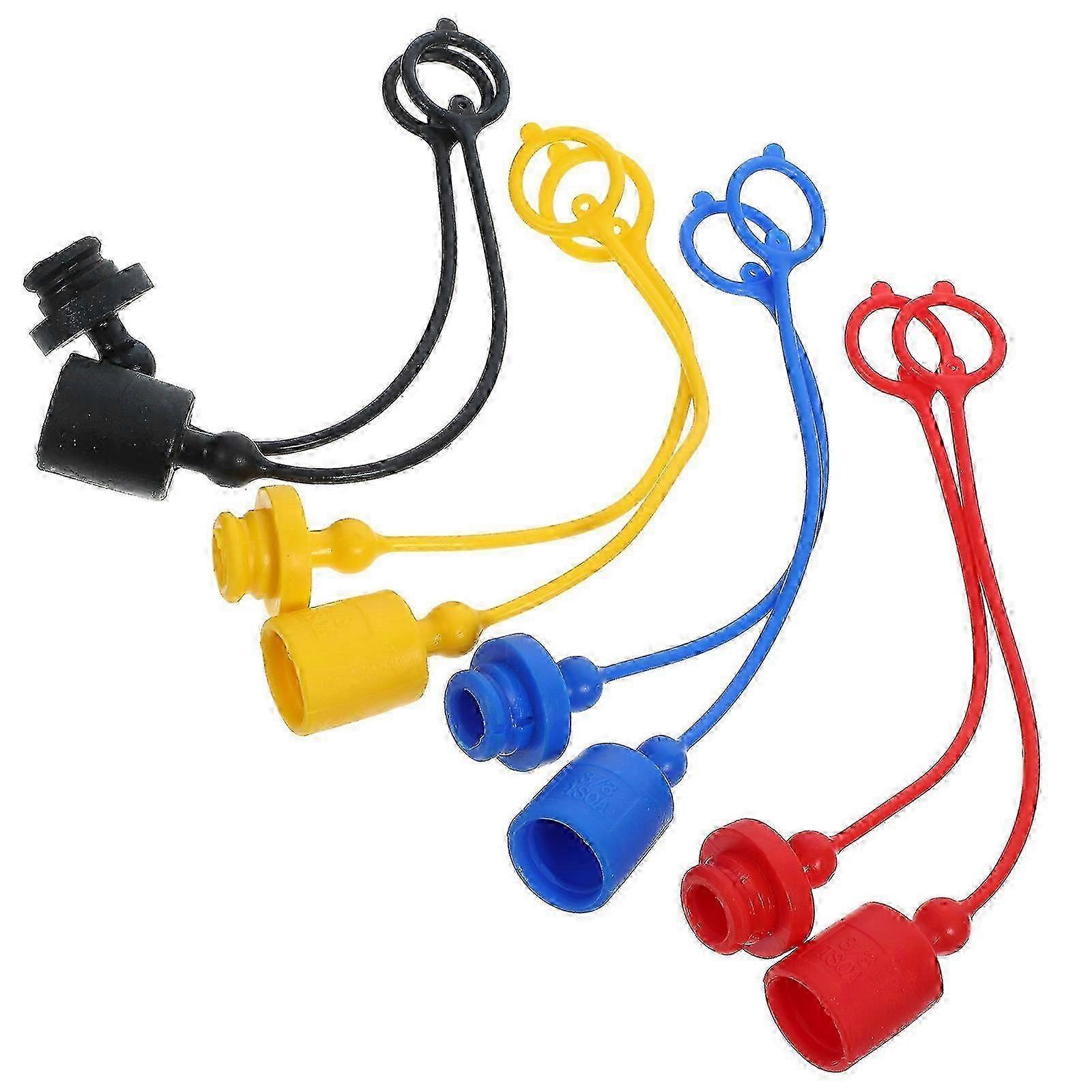 8pcs Hydraulic Coupling Covers Hydraulic Quick Connector Coupler Dust Caps Covers Replacement(3/8')