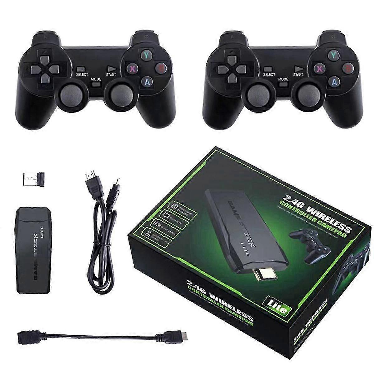 20000+ Spelen 4K Draadloze Retro Spelconsole, Stekker en Spel Videospellet Stick met 2.4G Draadloze Controllers (64G)
