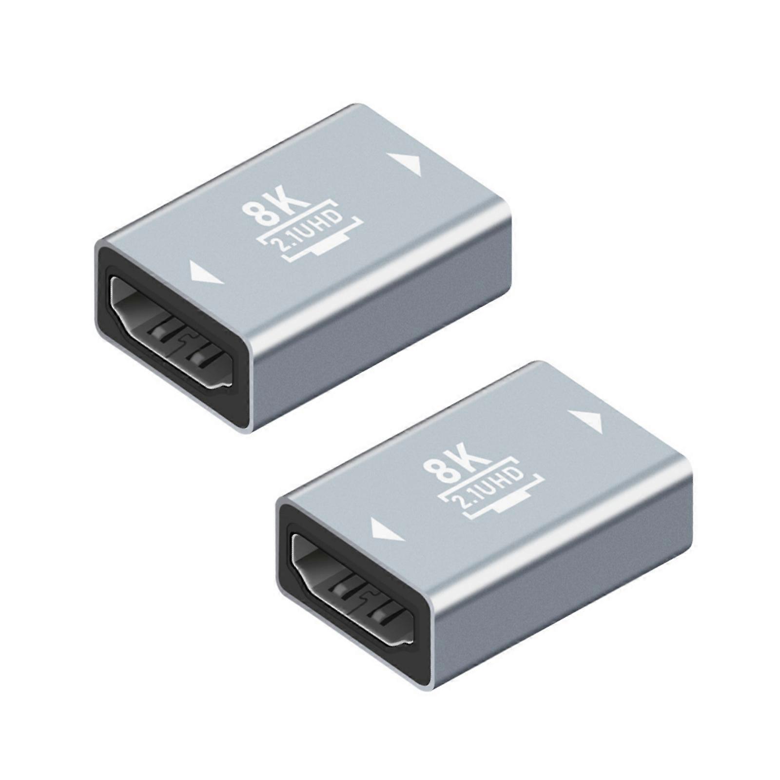 2Pieces HDTV2.1 Female to Female Extension Adapter Supports 8K and 4K Resolution for Home Theater and Professional Use