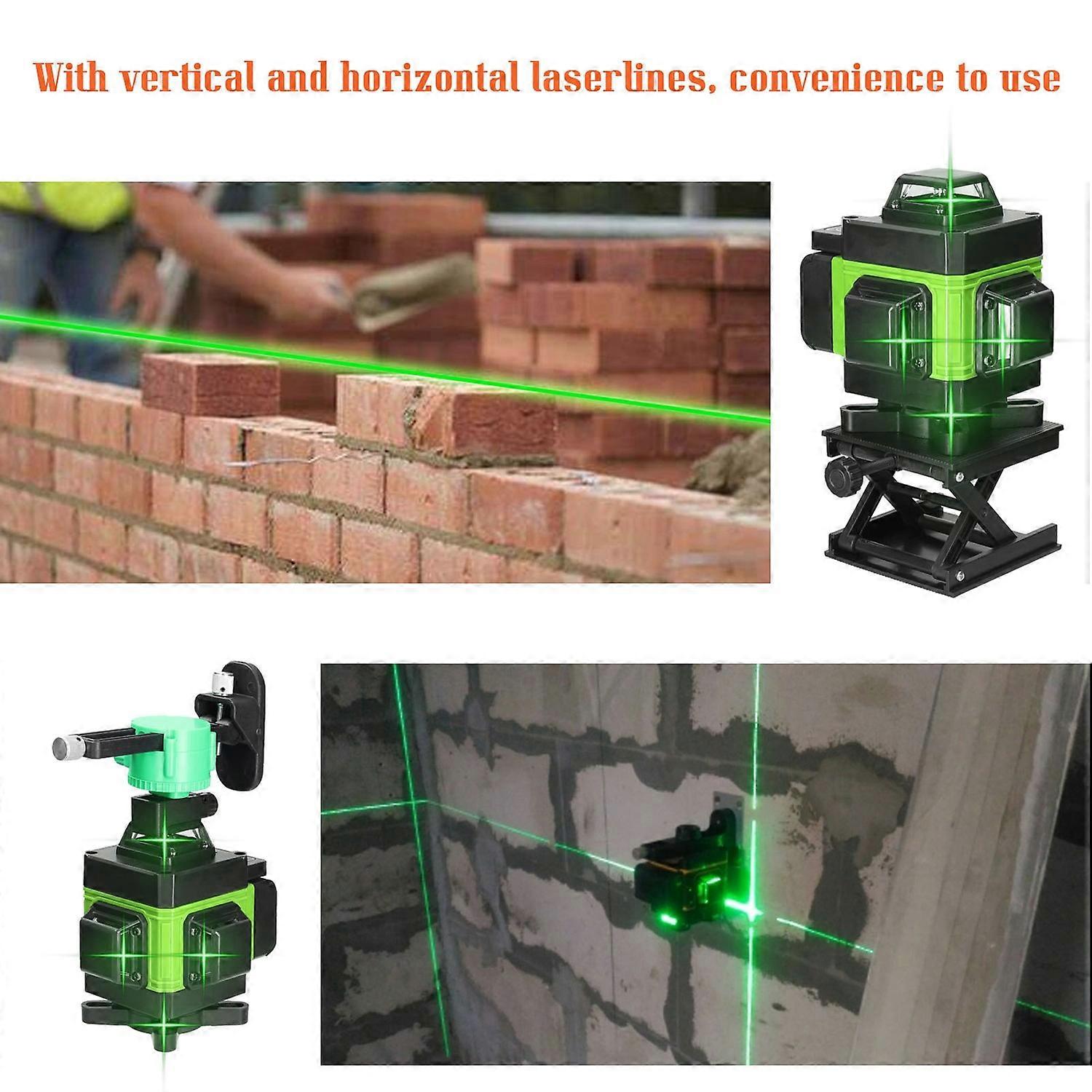 Multifunctional 4D 16 Lines Laser Level 3° Self-leveling Machine USB Rechargeable Lithium Battery Le