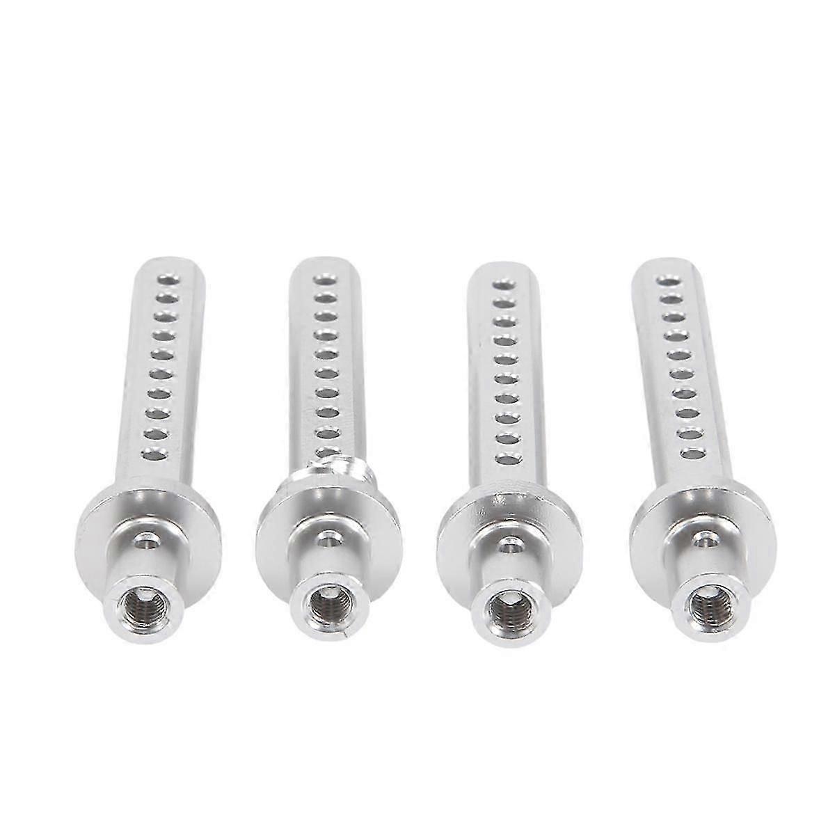 4 pezzi di supporti per carrozzeria in metallo RC per auto cingolate 1/10 Axial SCX10 SCX10 II D90, argento JNS