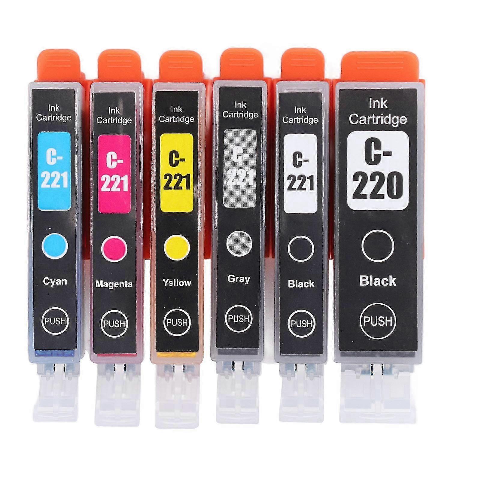 Printer Ink Cartridge Fluent Printing Practical Ink Cartridge Replacement for PIXMA IP3600 BK BK C M Y GY 6 Colors