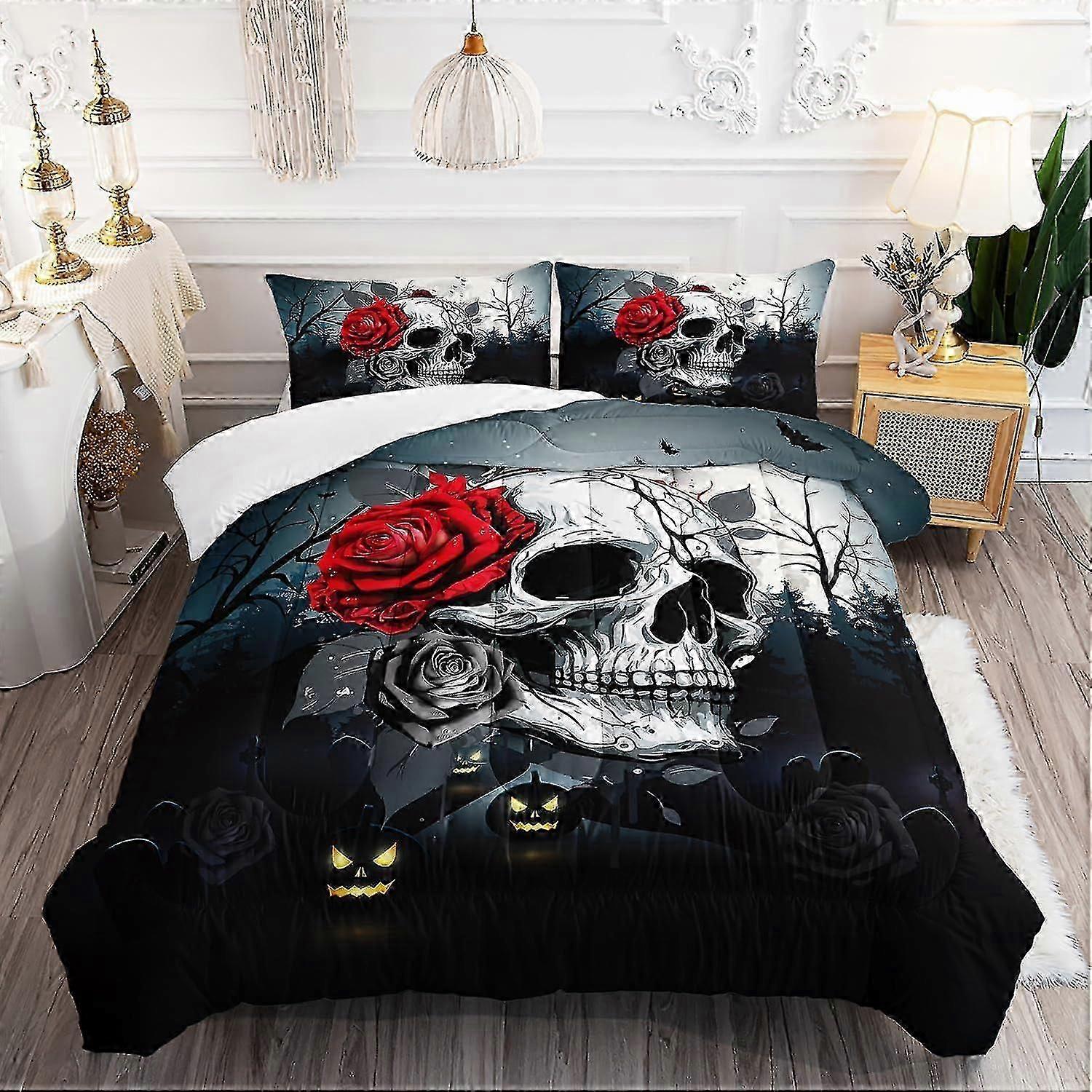 b2578 Lençóis Conjunto de Cama Gótico Chama Conjunto de Cama de 3 Peças 1 Capa de Colcha e 2 Fronhas Lençóis gb2578