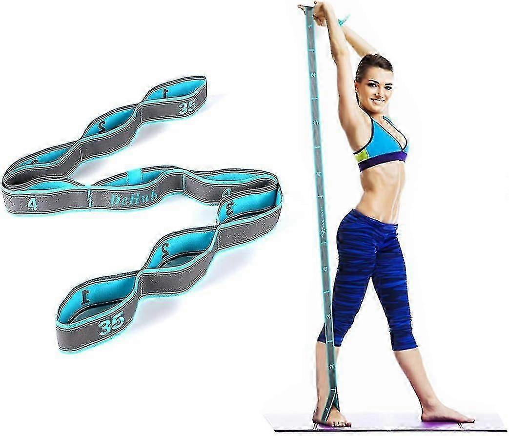 Stretch Strap, Elastic Yoga Stretching Strap, Multi-loop For Physical Therapy, Pilates, Yoga, Dance & Gymnastics Exercise And Flexible Pilates Stretch