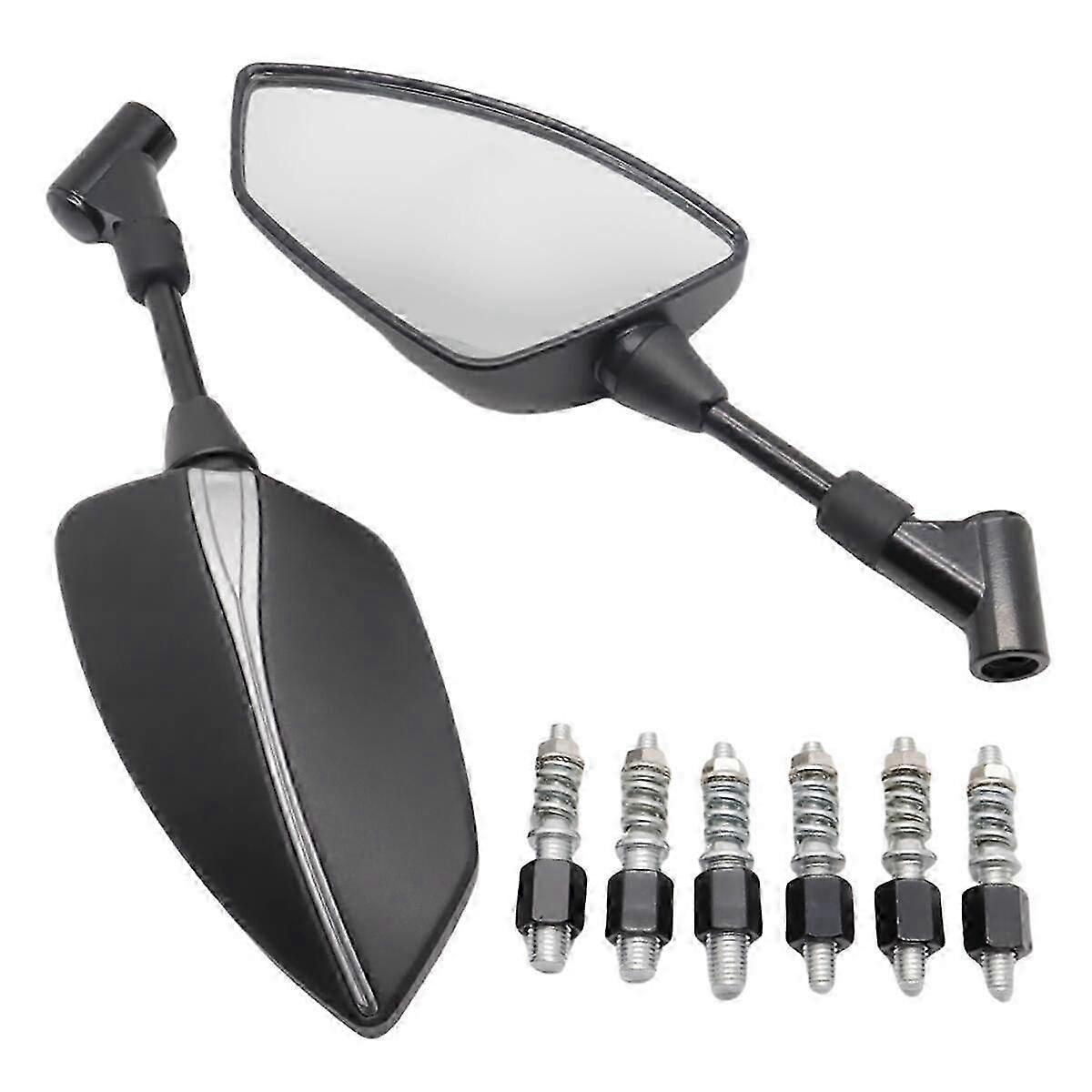 Motorcycle Universal 10mm 8mm Rearview Mirror Rear View Mirror Side Mirror with 6 Screw Silver