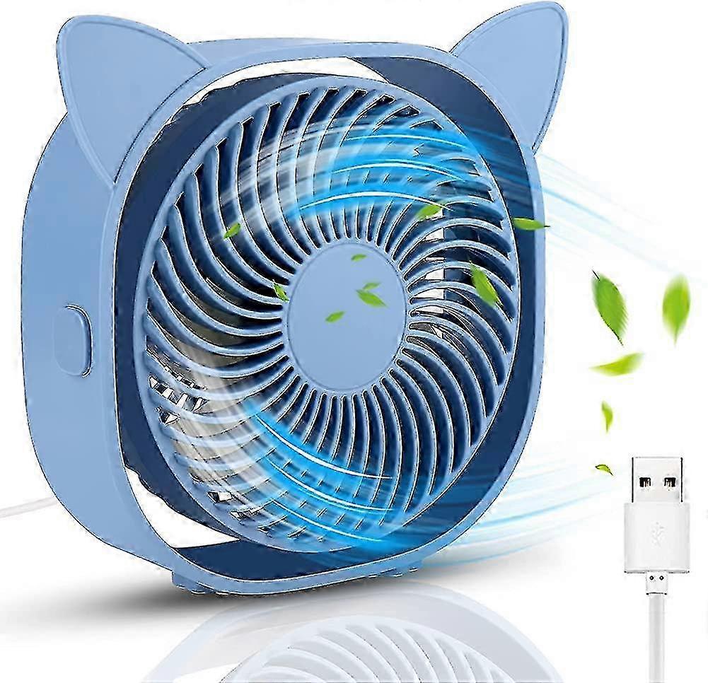 Portable Silent USB Table Fan 3 Wind Speeds, 360° Adjustable