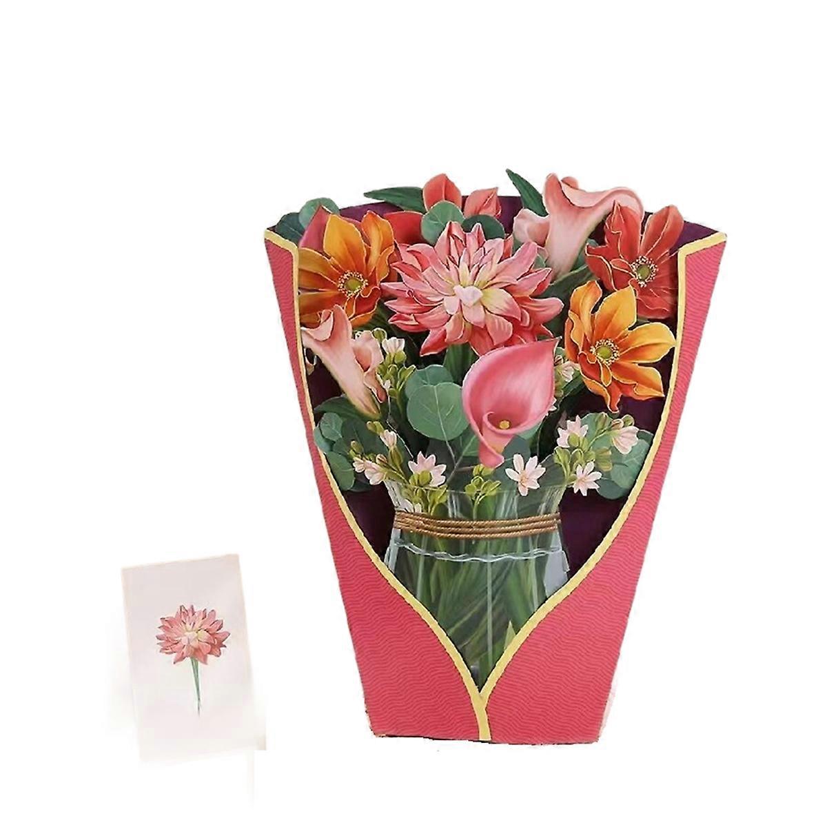 Pop-Up-Karten, 13,8 Zoll großer Blumenstrauß „Forever“ in Lebensgröße, 3D, mit Notiz
