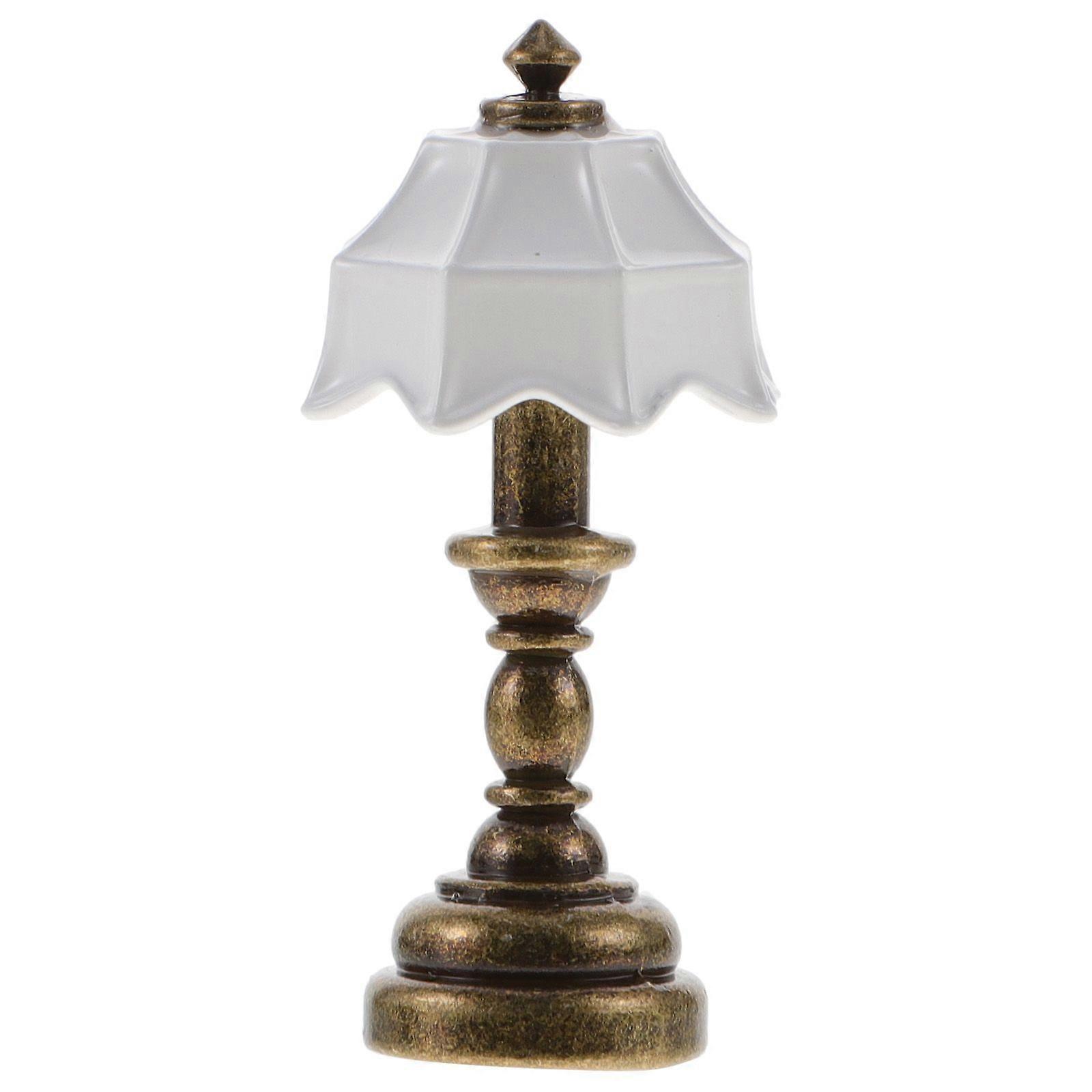 Doll House Miniature Table Light Mini House Scene Table Lamp Photo Prop