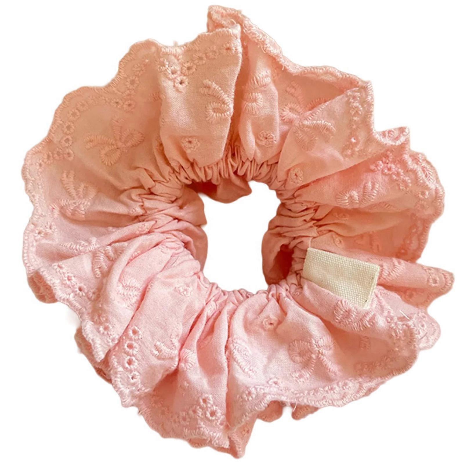 Elastici per capelli a doppio strato Delicati grandi capelli elastici in stile francese Scrunchy Bobbles adatto a varie acconciature Rosa