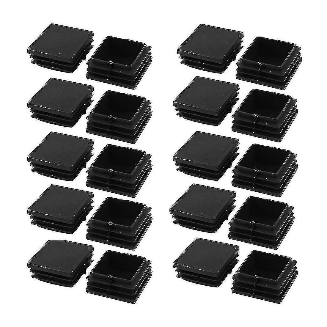 プラスチック角管カップリングキャッププラグキャップ 40mm×40mm ブラック 20個