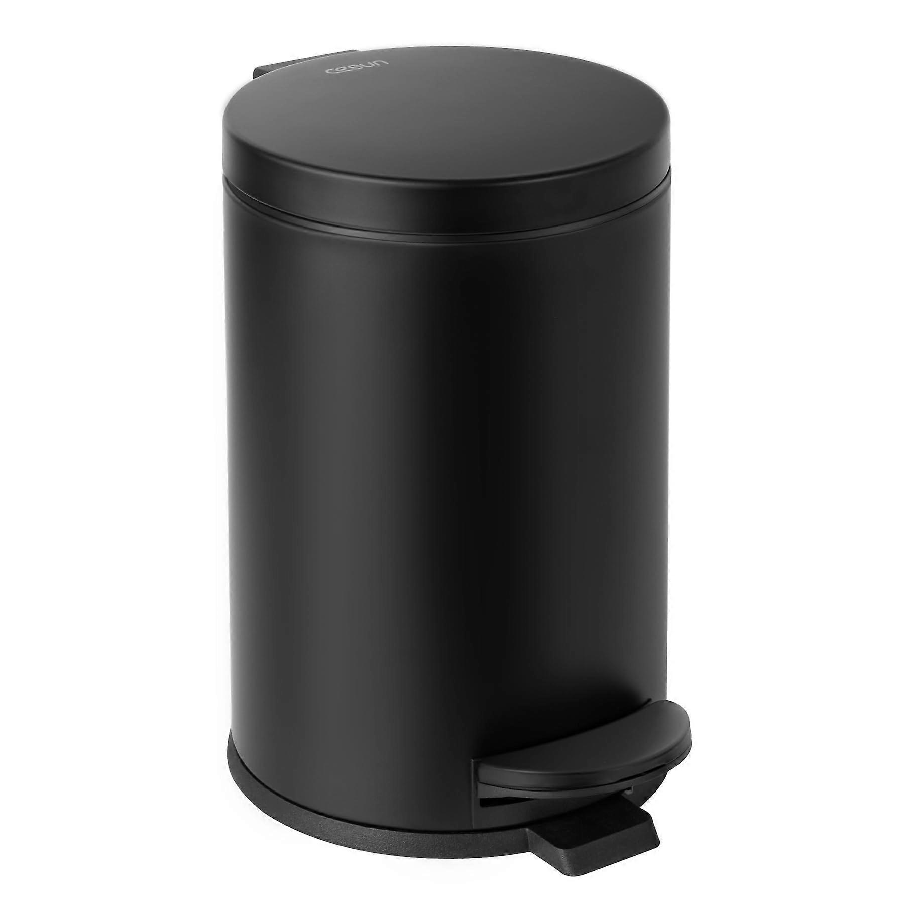 Small black bathroom trash can, 1.2 gallon