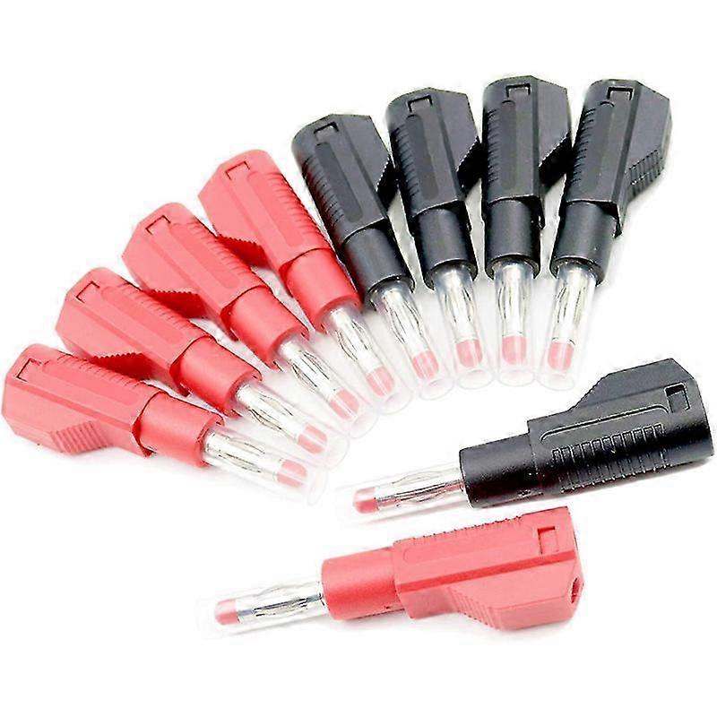 10 Sets Retractable Sheath 4Mm Banana Plug Connectors Stackable Wire Solder Multimeter Test Leads E Edition