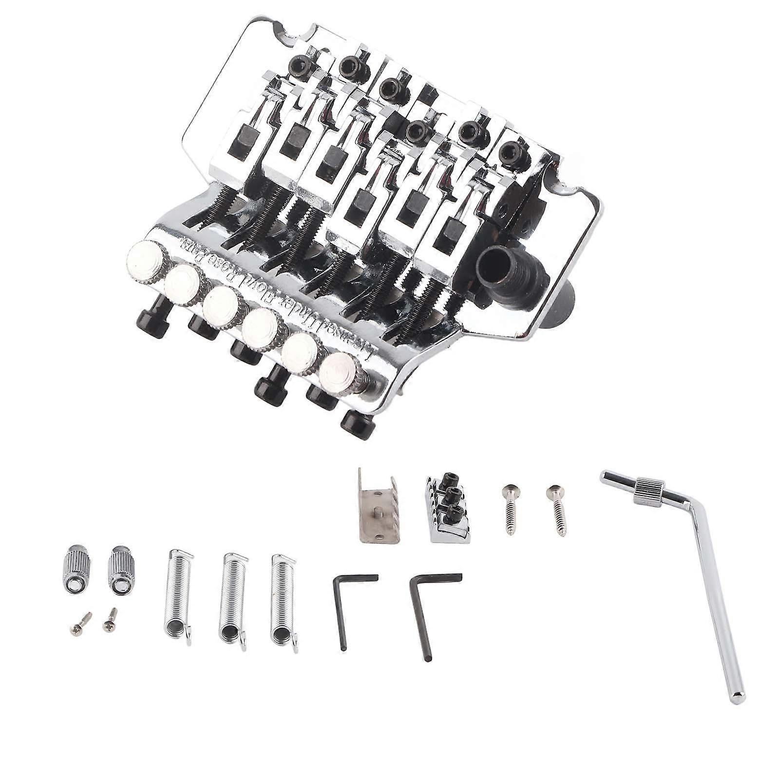 Double Swing Spring Tremolo Bridge System for Electric Guitar, Silver