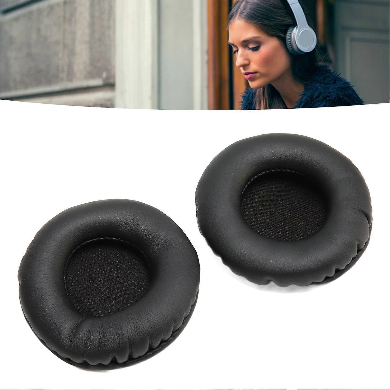 Headphone Ear Pads Soft Noise Blocking Replacement Universal Round Ear Cushions for 65mm Headset Black 
