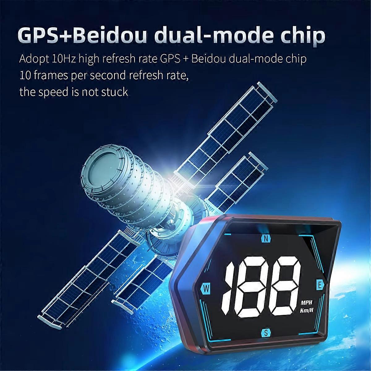 Safety Warning Satellite Speed Measurement GPS Car Mounted HUD Head Up Display