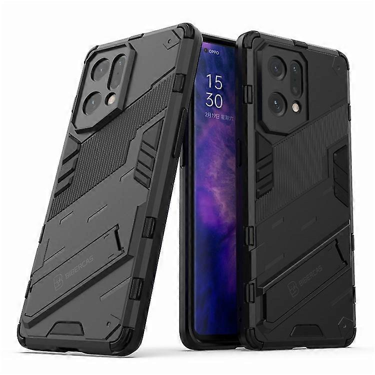 Compatible For Oppo Find X5 Well-protected Anti-scratch Hard PC + Soft TPU Cell Phone Case Kickstand Cover