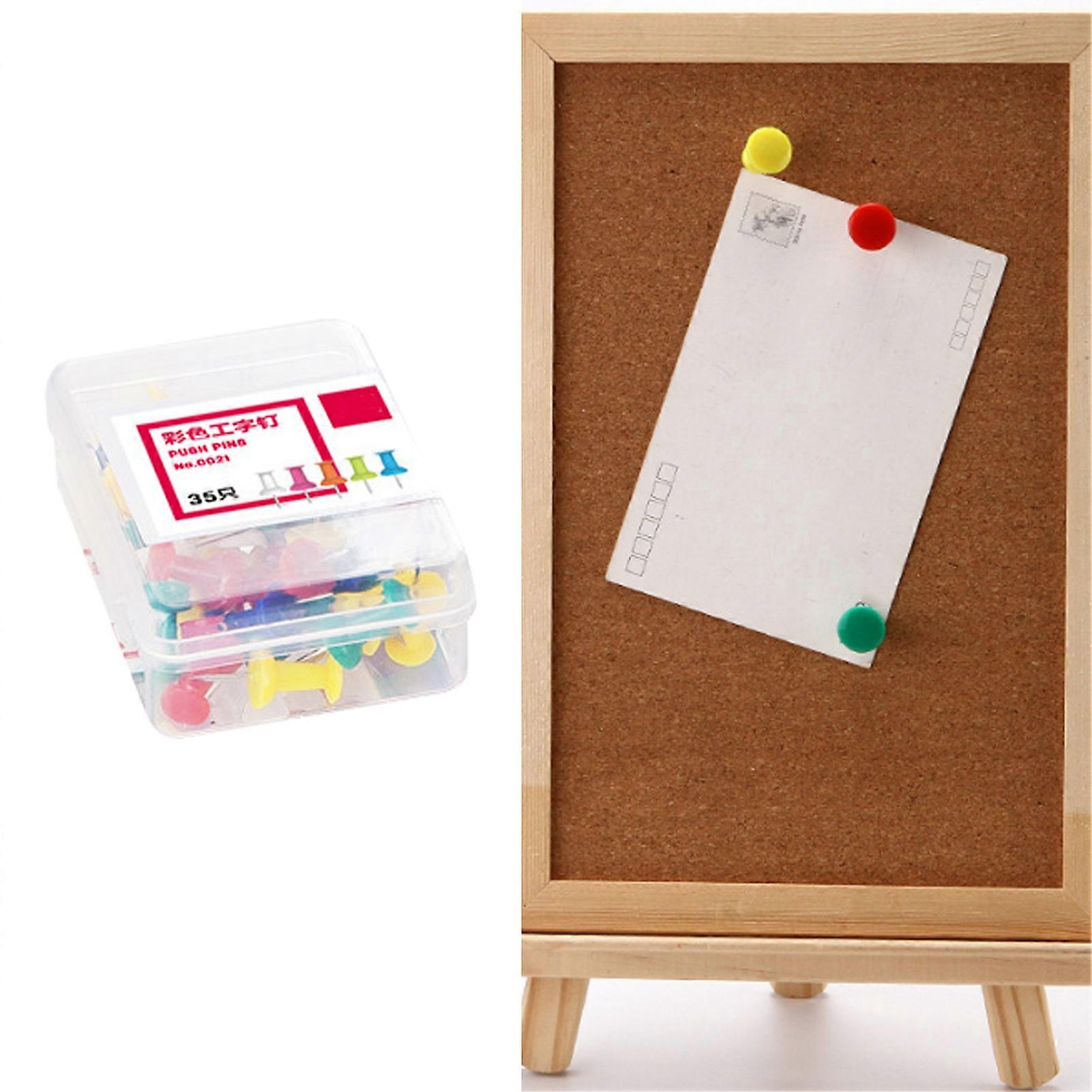 35pcs Assorted Color Push Pins Tacks for Office & Classroom Use