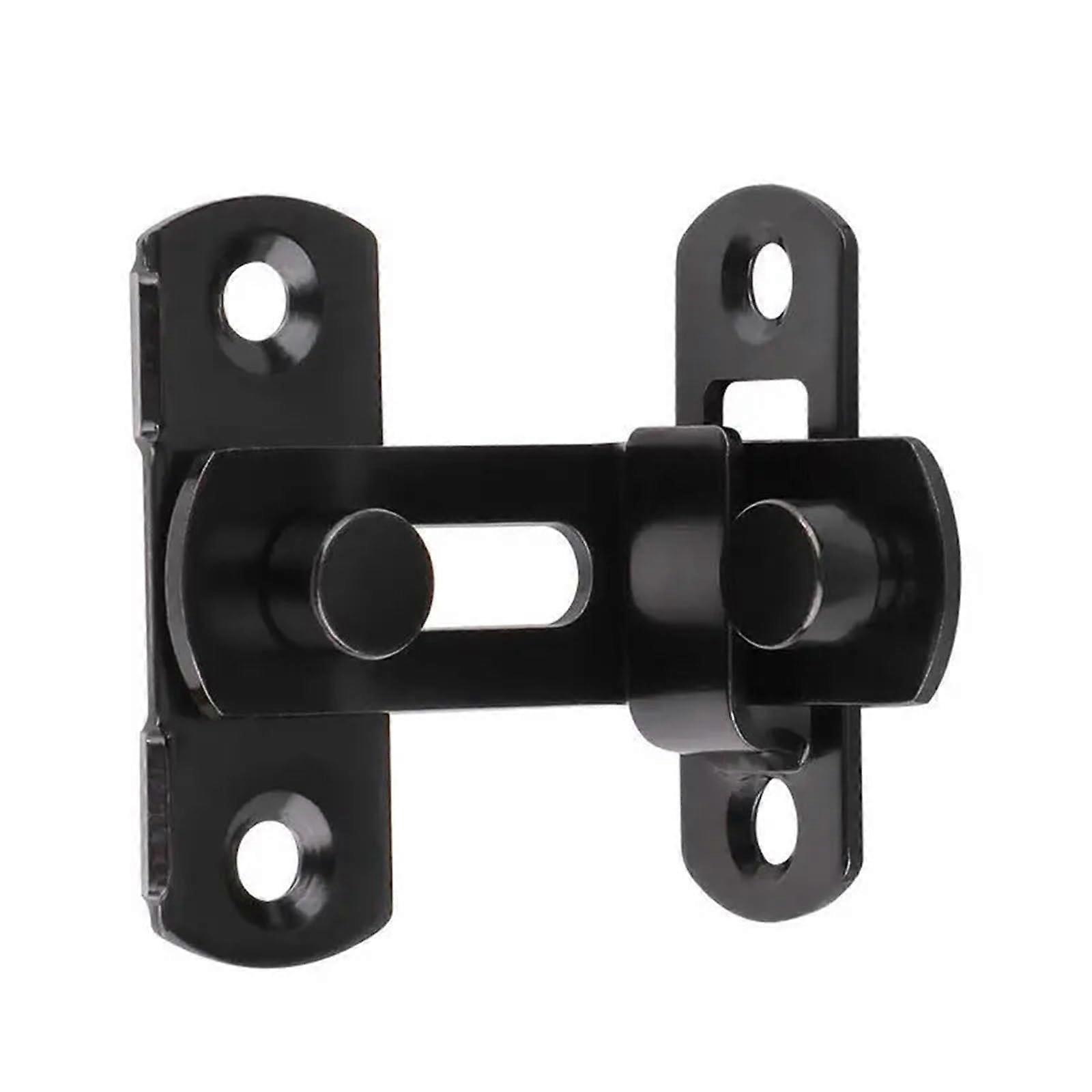 Bolt Buckle Door Lock - Stainless Steel Non-Perforated Sliding Hasp Latch with Screws, Large Bend Silver Finish, 1 Piece