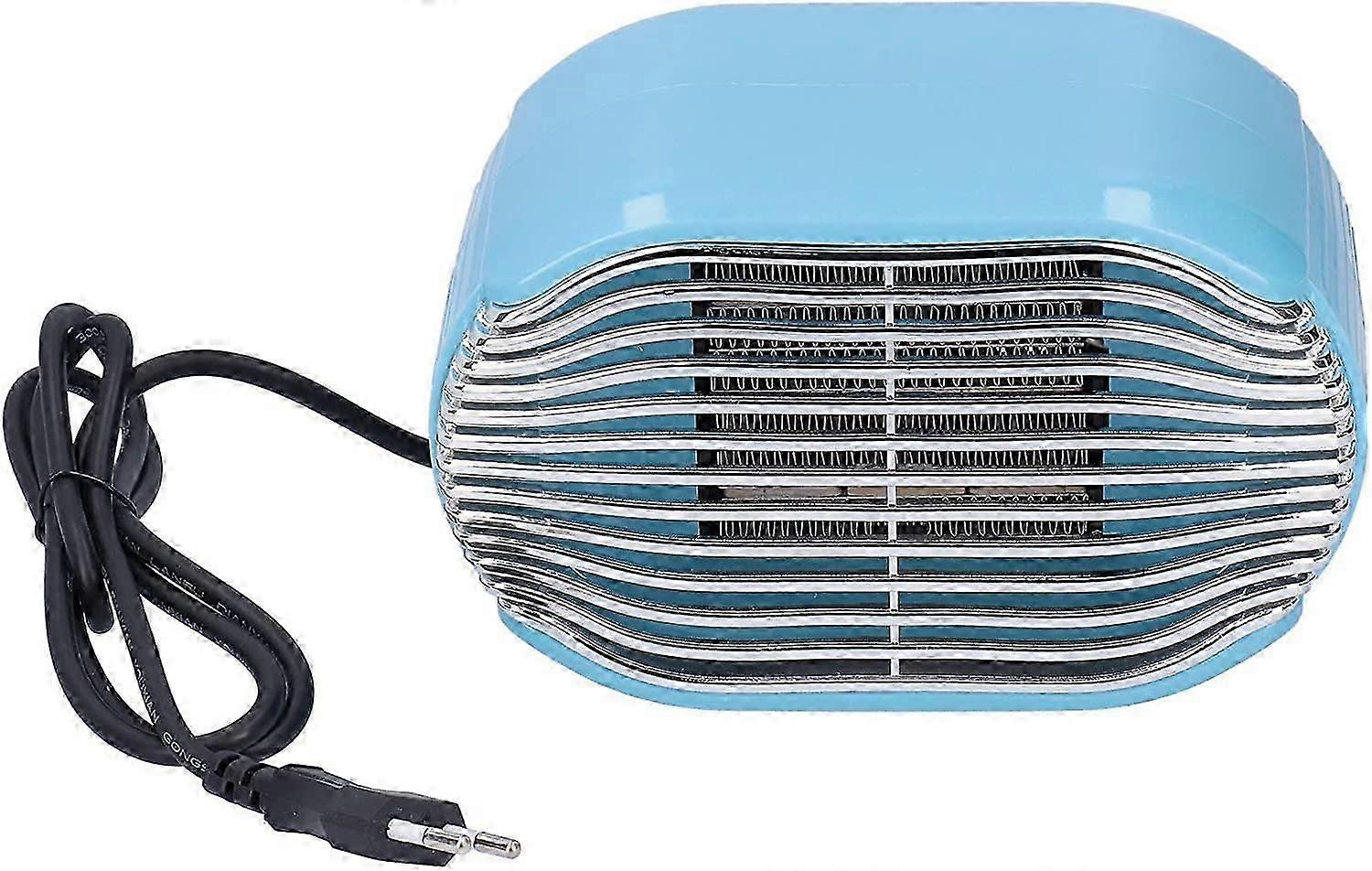 Termoventilatore, Mini Ufficio Invernale 800W Riscaldatore Elettrico Da Tavolo Riscaldatore A Risparmio Energetico Veloce 220V UE (Blu)_Featured Regalo