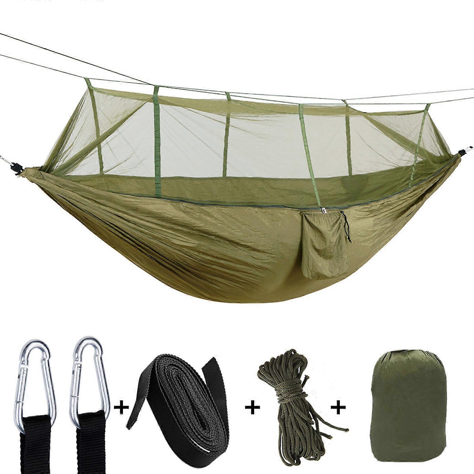 Outdoor Camping Double Green Sky Tent Hammocks With Mosquito Net Portable