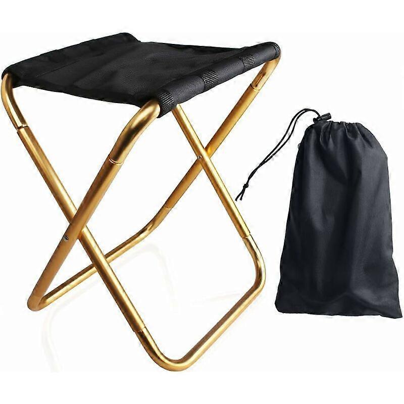 Folding Stool Foldable Camping Stool Outdoor Foldable Lightweight Small Portable Aluminum Fishing Stool Outdoor For BBQ Travel Hiking Garden Beach Wit