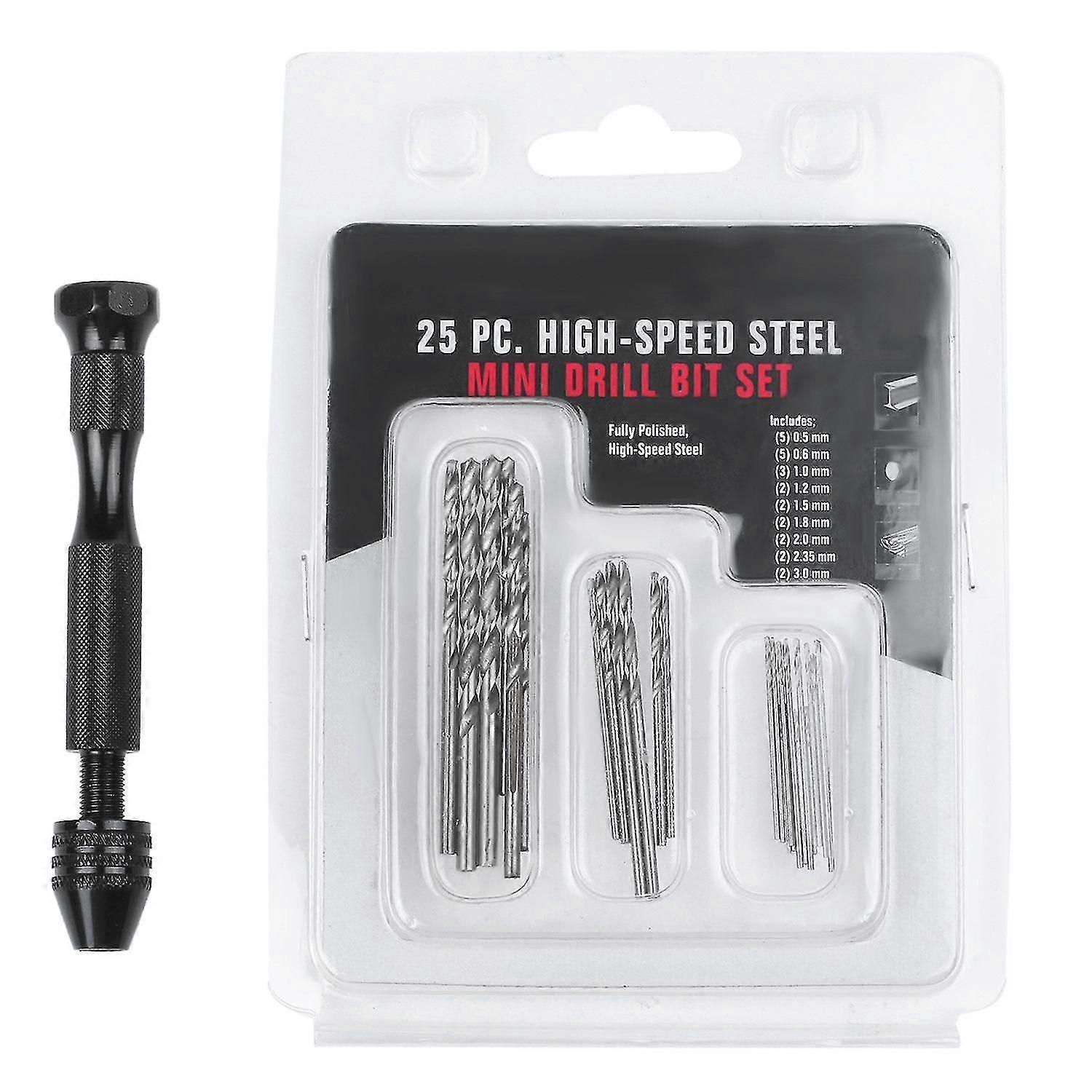 Hand Twist Drill Bits Set,diy Precision Pin Vise Model Mini Hand Spiral Drill With 25pcs 0.3mm To 3