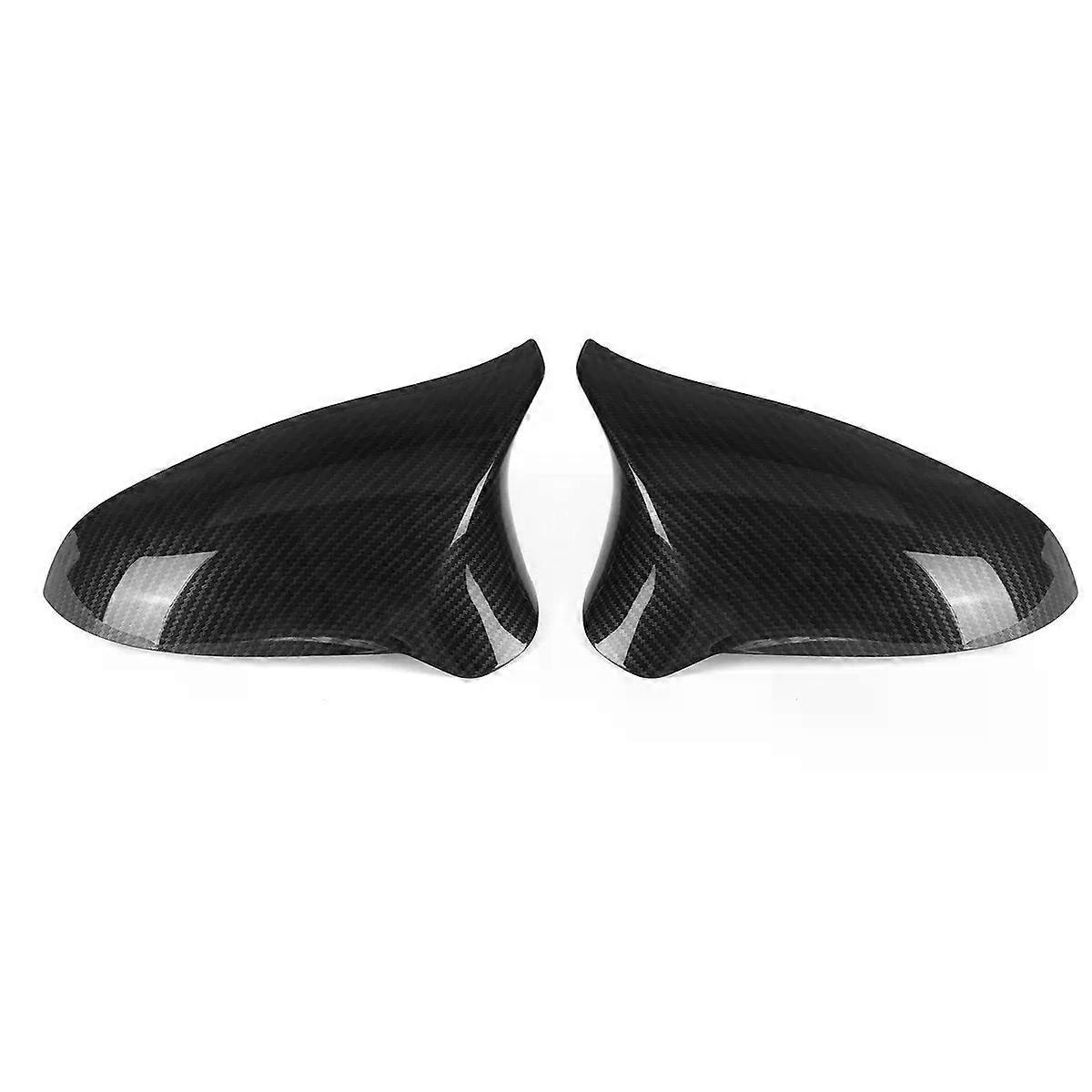 1 Pair Black/Carbon Look Car Side Rearview Mirror Cover Cap Shell For BMW F80 M3 F82 M4 M2 2015-2018 Rear view Mirror Cover Caps