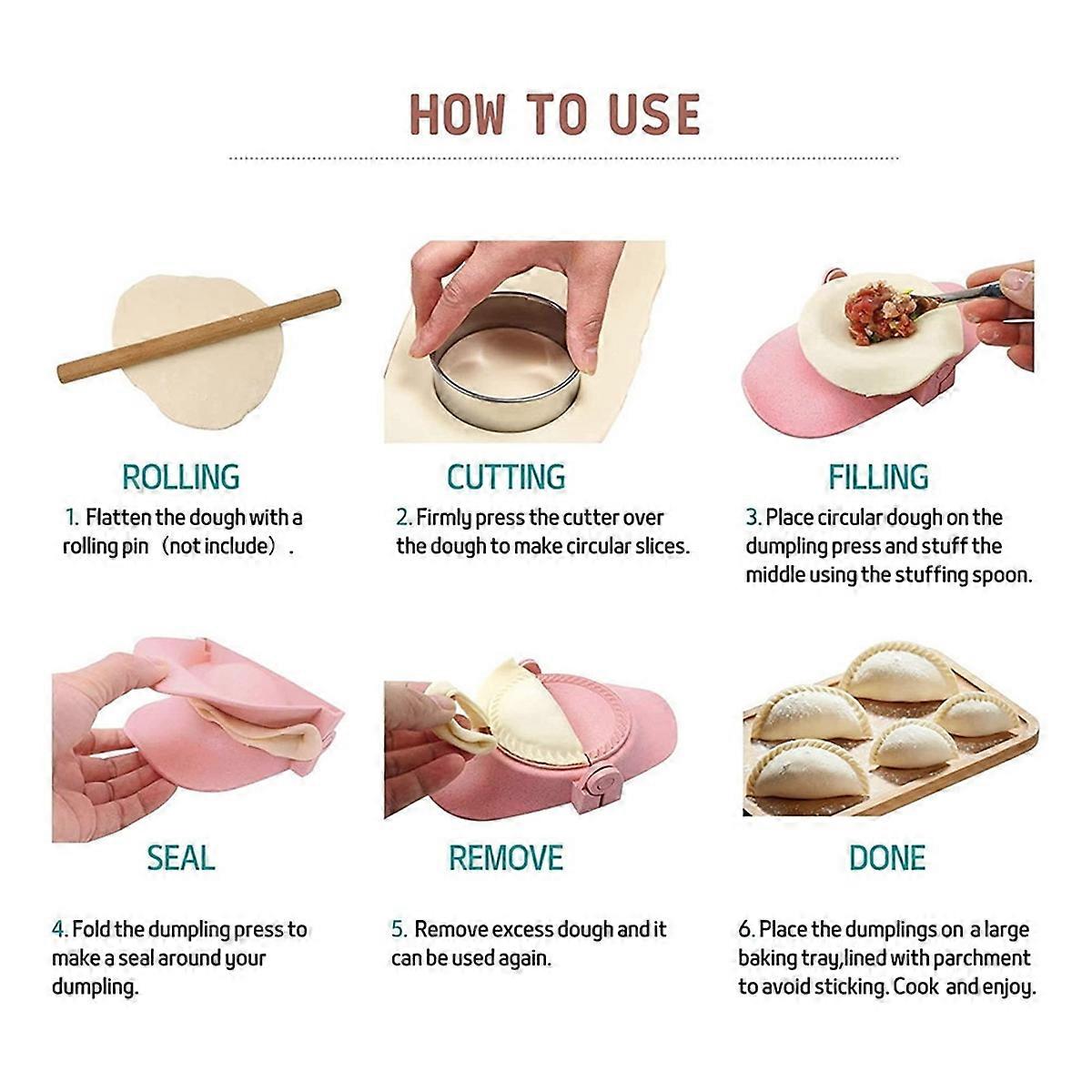 Dumpling Maker,Empanadas Mold Maker Set with Dough Cutter, Dumpling Mold Set and Cutter for Pierogi,