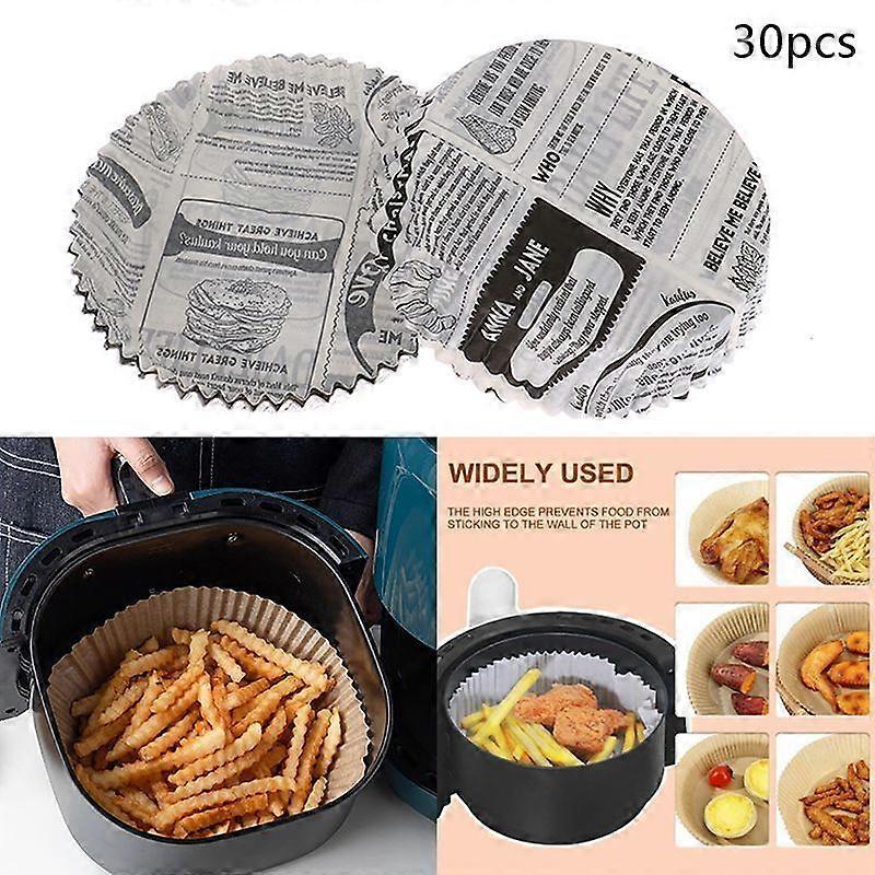 30Pcs Printing Pattern Air Fryer Disposable Paper Liner Non-Stick Baking Mat