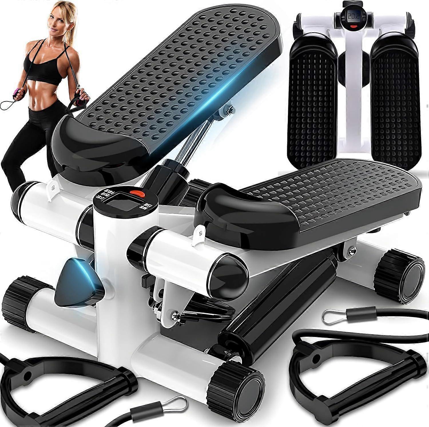 Mini stepper Quiet stepper Mini home exercise machine with 2 tensioning ropes for fitness