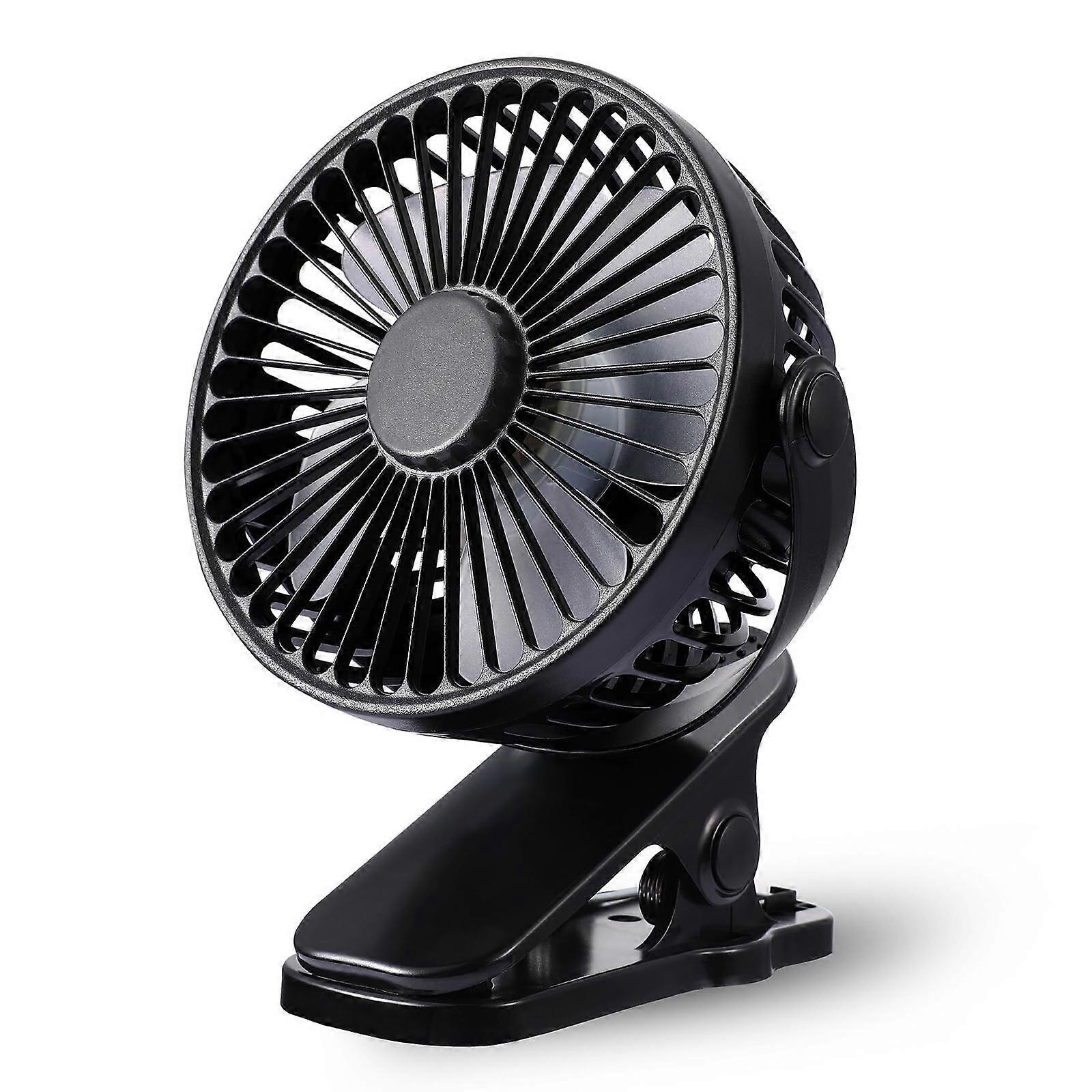 Portable Clip on Fan, USB Rechargeable Mini Stroller Fan, 360° Rotate Cooling Fan for Home, Office, Car, Crib, Camping