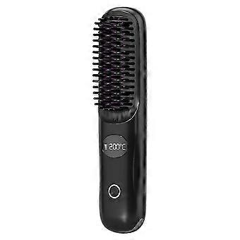 Cordless Ceramic Heated Hot Brush 3 Temp Settings 160200C Heat Brush LCD Display Electric Hot Comb for Smooth