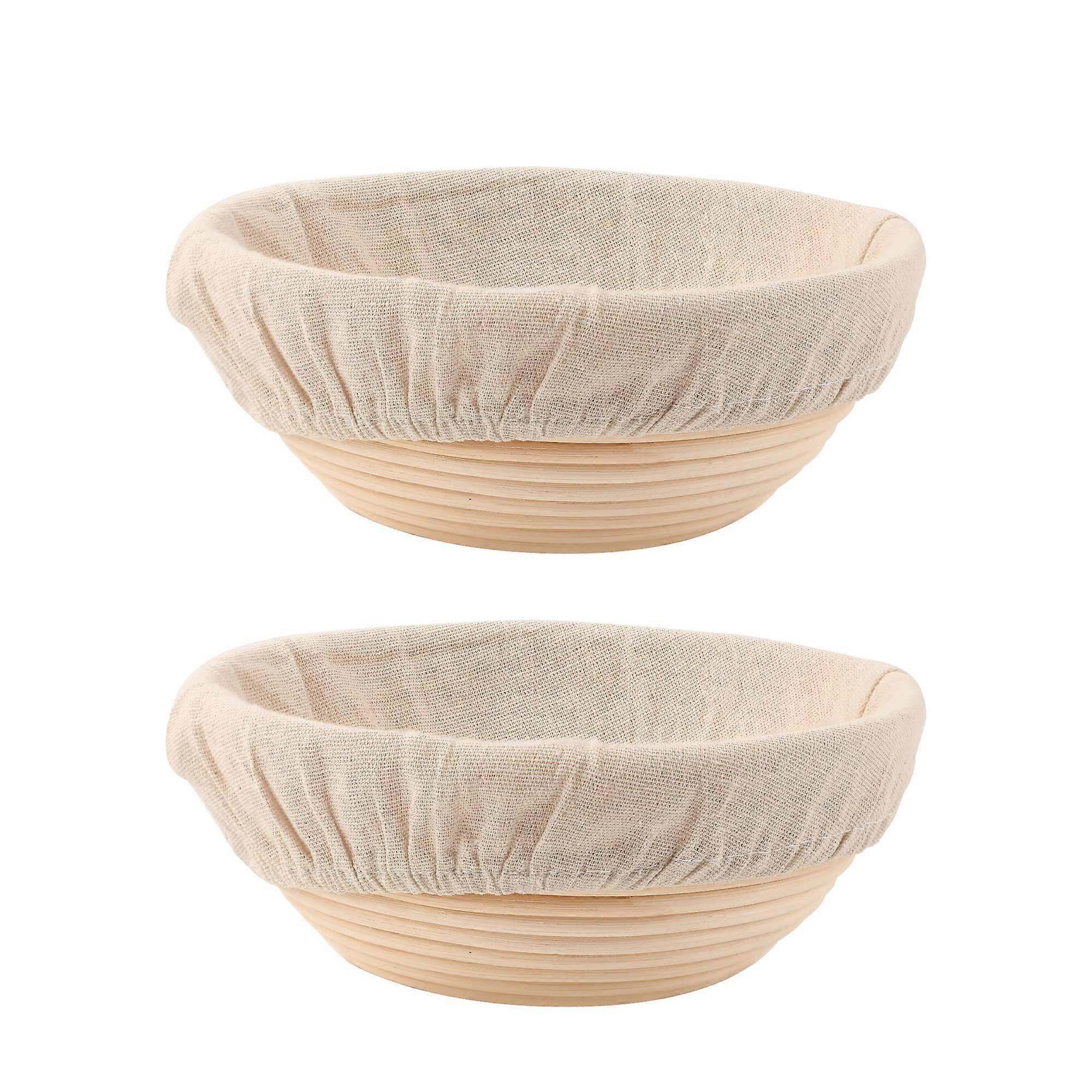 2 Set Round Bread Proofing Baskets for Home Sourdough Bakers Baking 8.5 Inch