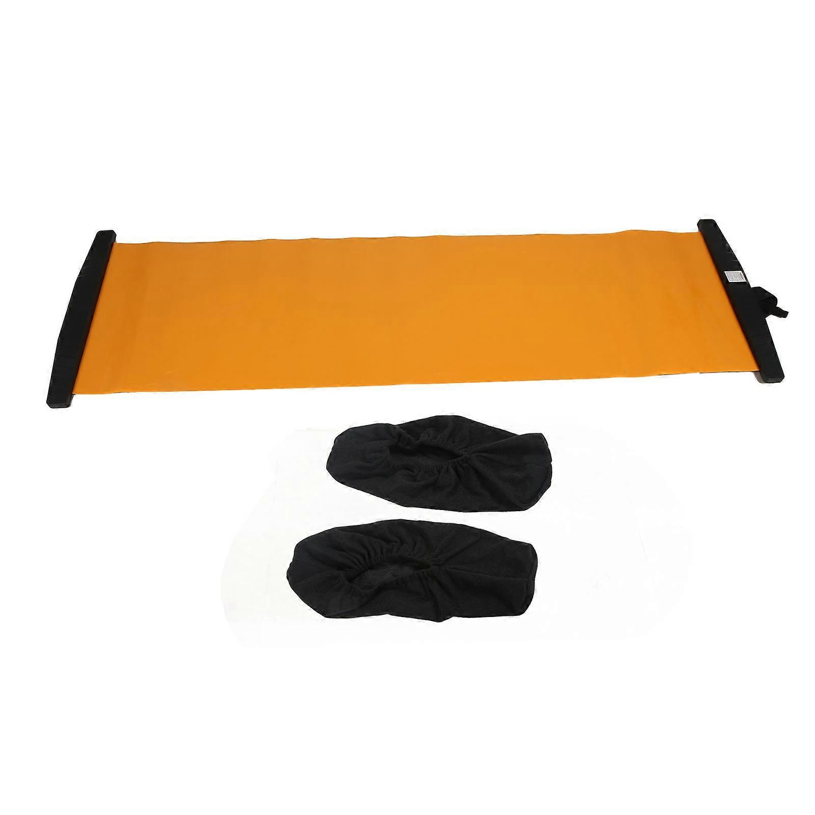 Non-slip sliding board, sliding mat and shoe covers, nce and fitness training equipment for skiing and skating, orange