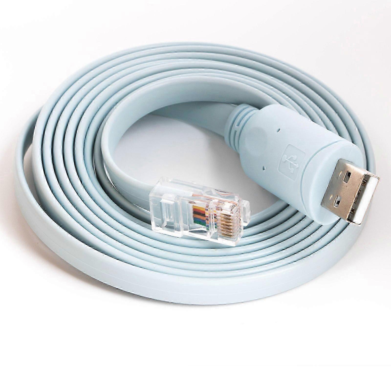 FT232RL brikkesett USB RS232 konsollkabel, 1,8 meter, for Cisco Router Rollover med RJ45-adapter