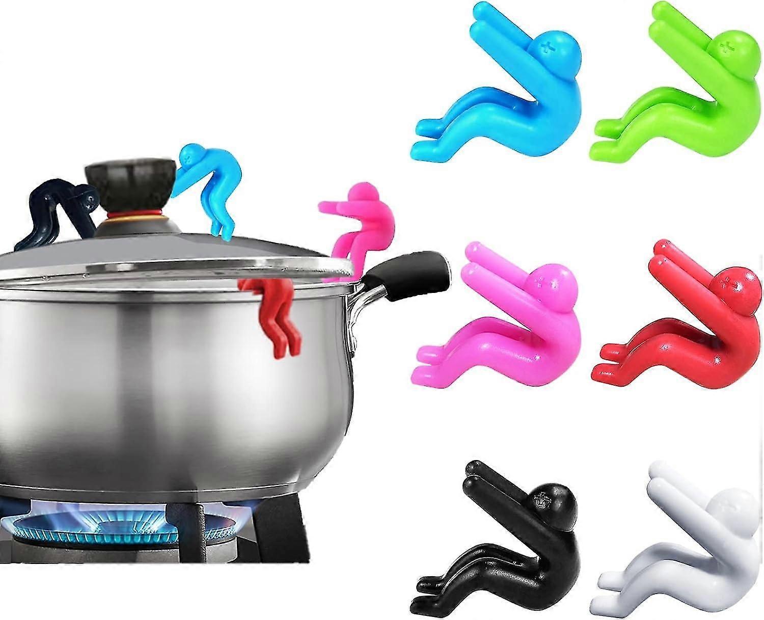 Spill-proof Lid Lifter For Soup Pot, Kitchen Tools Lid Stand Heat Resistant Holder Keep The Lid Open, Great Cooking Helpers And Decoration 6 Pack