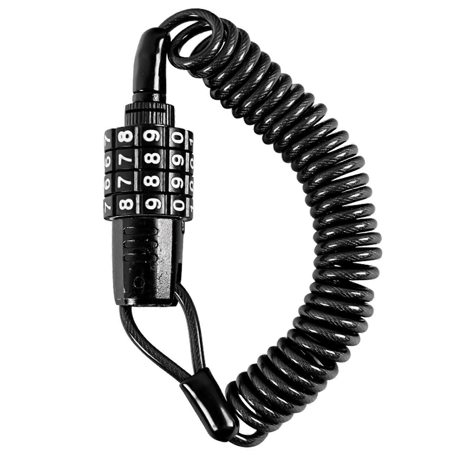 Portable Bike Lock 4-Digit Combination Anti-Theft Helmets Lock High Security Cable Lock for Helmets, Luggages,Backpack