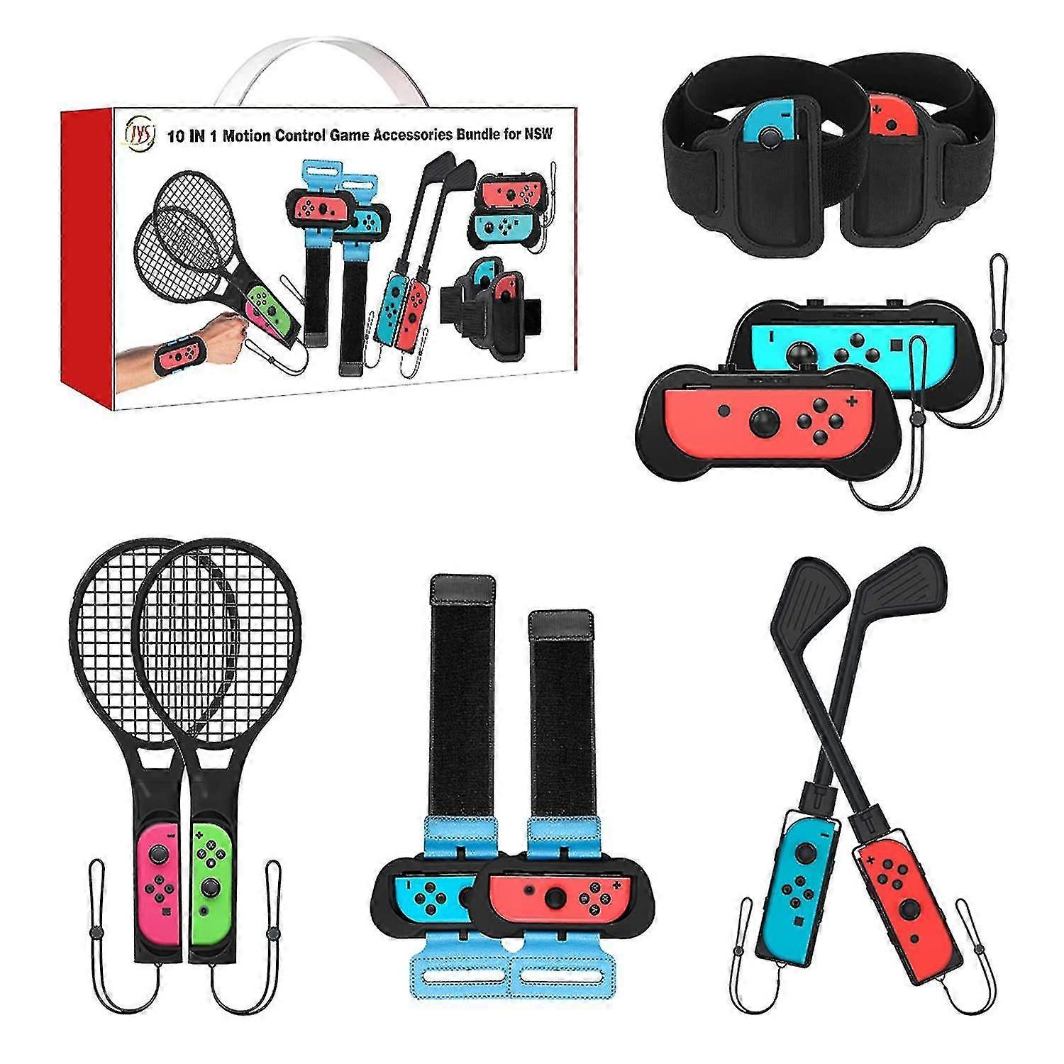 10 in 1ファミリースポーツアクセサリーキットニンテンドースイッチと互換性のあるスイッチオレドスイッチスポーツゲームアクセサリーバンドル