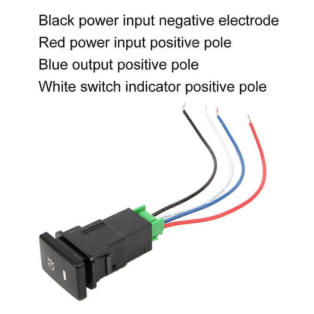 Front Fog Light Push Switch 4 Wire Button Compatible for Reiz Prado Highlander Carrolla Vios  Yaris Carrolla for DC Multicolor