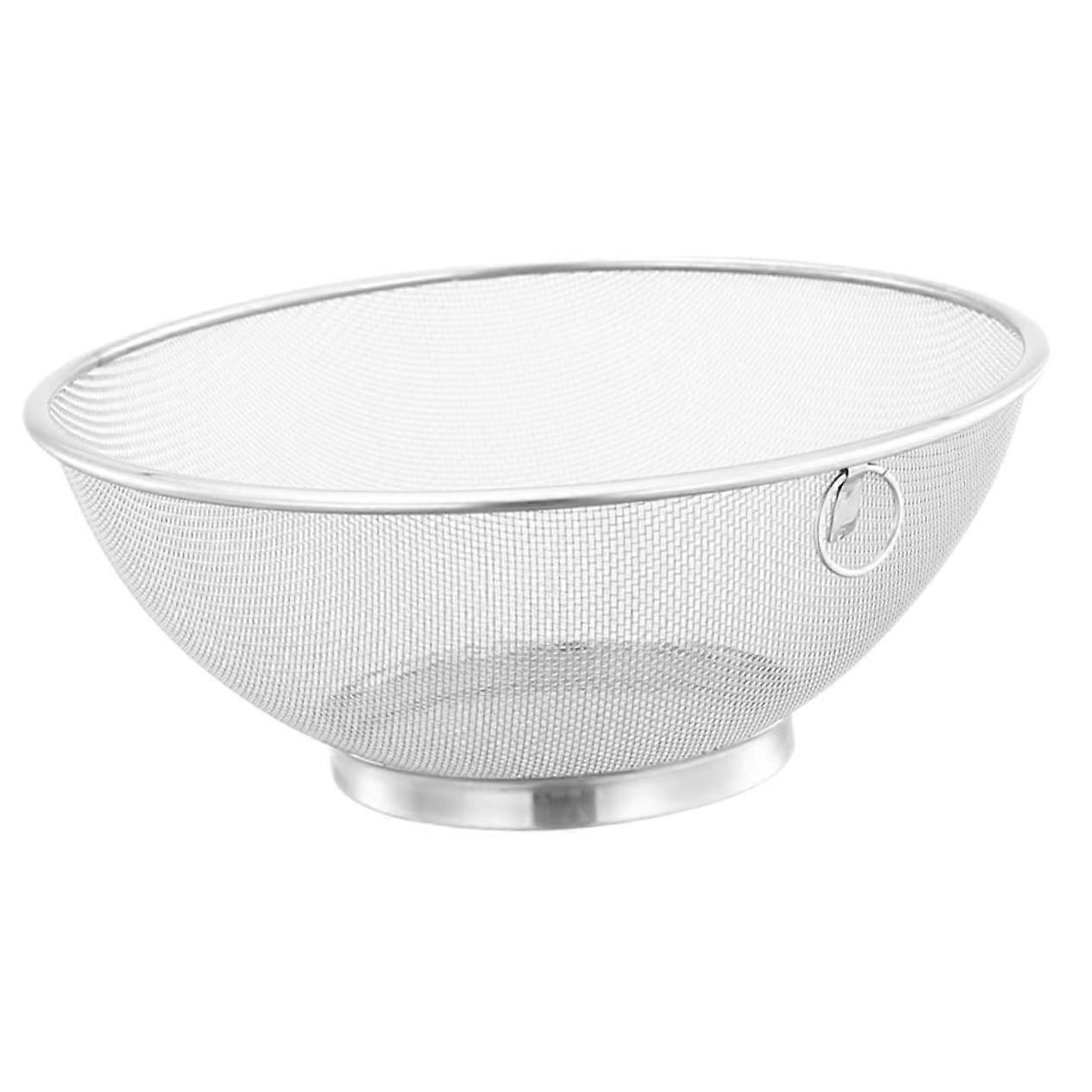 Stainless Steel Rice Basket 24.3X24.3CM, Fine Mesh Strainer for Pasta, Laundry, Fruit Drain, Kitchen Accessories Silver