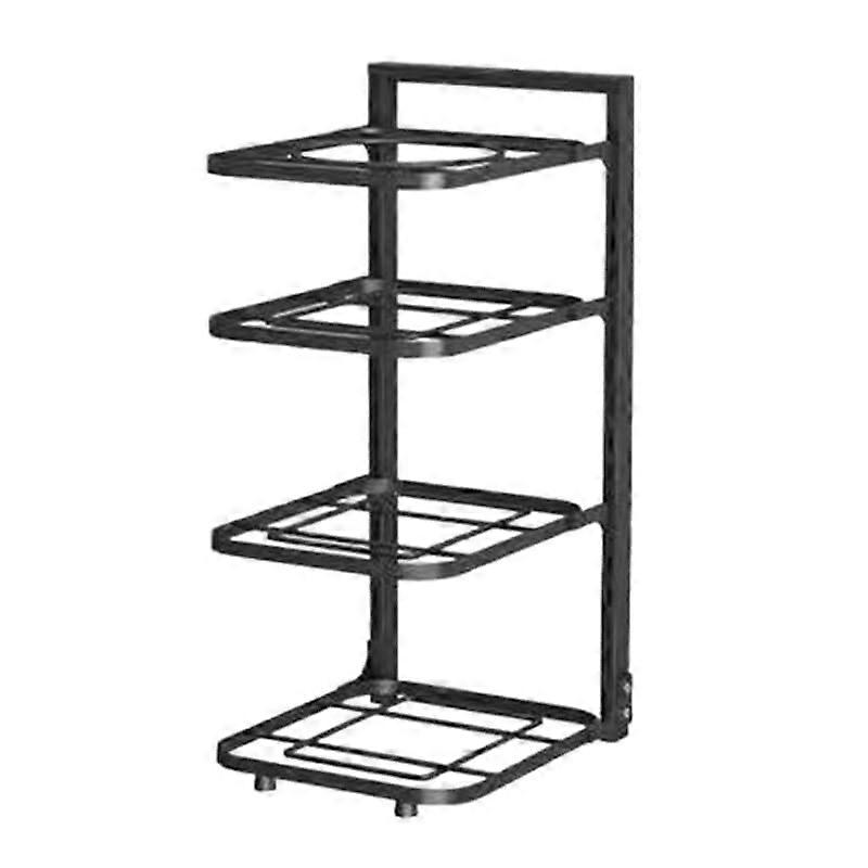Pan Organiser 4 Tier Adjustable Rack for Pots and Pans, Multifunctional Lid Holder, Cabinet and Worktop Storage Solution